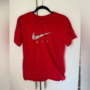 Nike Red Short Sleeve Tee with Silver Logo